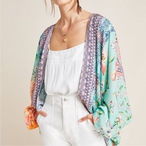 Anthropologie Dylan Floral Cocoon Kimono Open Cardigan One Size